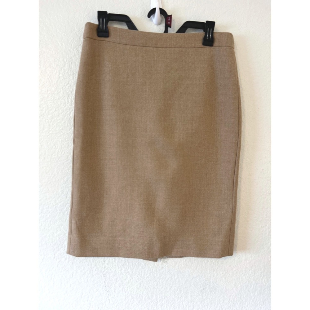 J.Crew No. 2 Pencil Skirt SZ 6 Camel Tan 100% Wool Workwear Office Classic